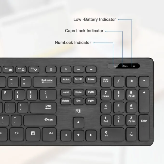 Rii Keyboard & Mouse Wireless 2.4GHz Combo Full Sized RK200 — image 4