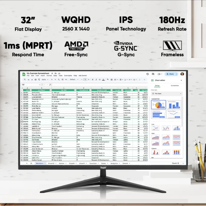 Armaggeddon Gaming Monitor 32'' Slim Frame 2K IPS 180Hz 1ms PXP32Pro Black — image 3