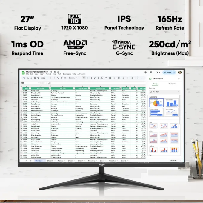 Armaggeddon Gaming Monitor 27'' Slim Frame FHD IPS 165Hz 1ms PXP27G Black — image 3