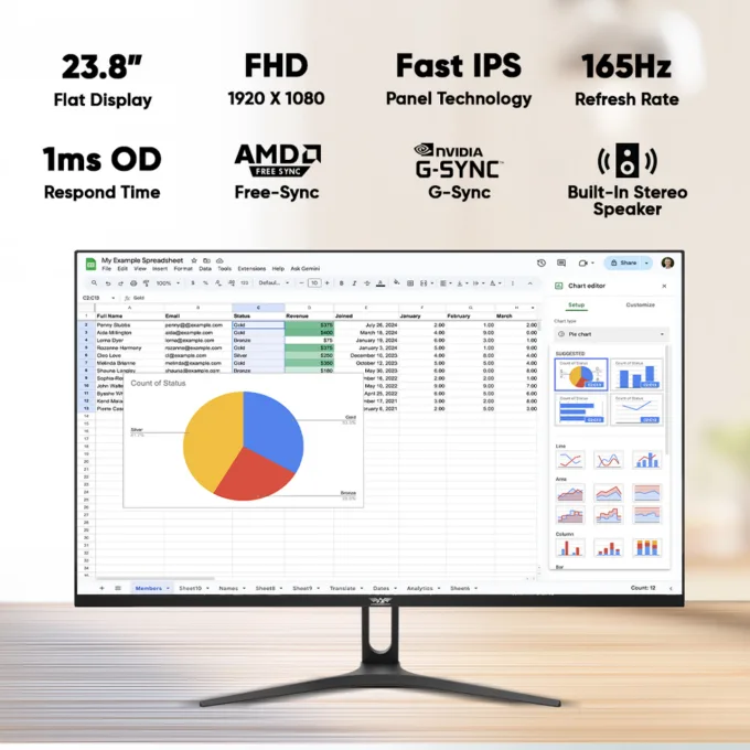 Armaggeddon Gaming Monitor 24'' Slim Frame FHD IPS 165Hz 1ms PXP24G Black — image 3