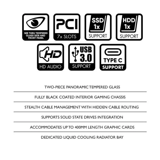 Armaggeddon Gaming Case ATX AQUARON XTREME X10 With 10x ARGB Fans — image 10