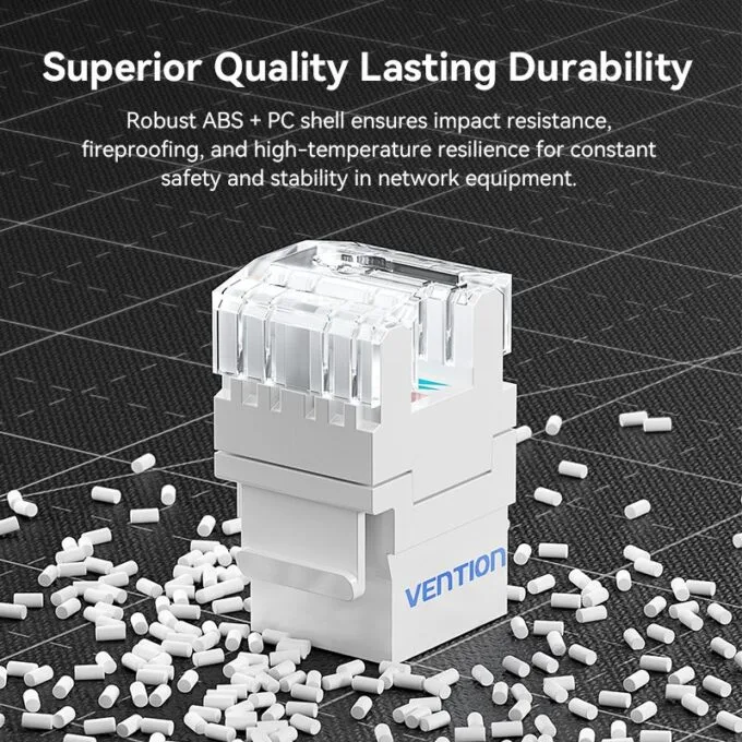 Vention NETWORK Keystone Jack CAT6 UTP 180 degrees White IRHW0 — image 4