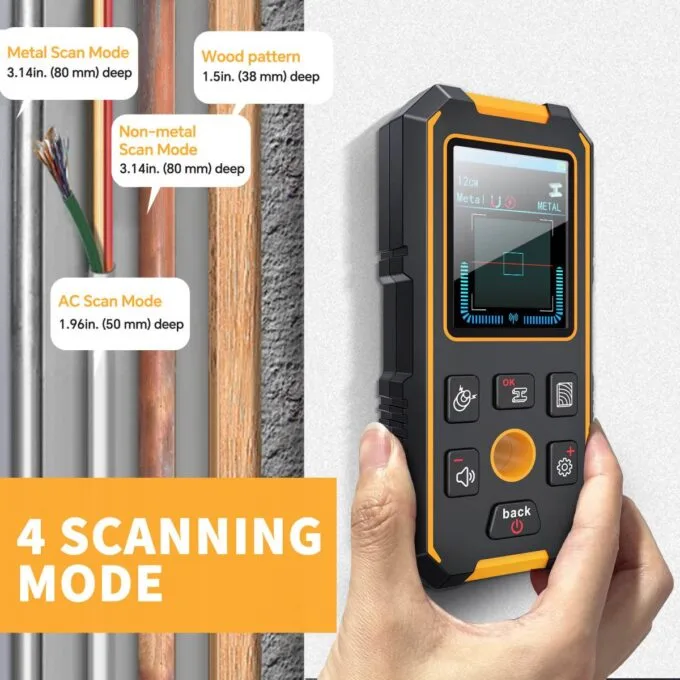 Noyafa Multifunctional Wall Detector / Stud Finder  detect metal, wood, and live wires NF-513S — image 4