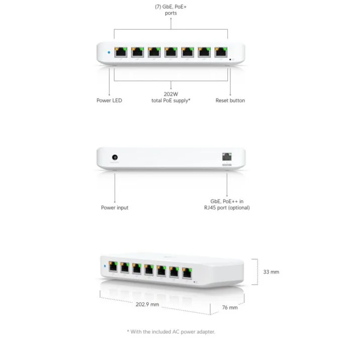 Ubiquiti UniFi Switch Ultra PoE Gigabit 8-Ports 7 PoE USW-ULTRA (210W) — image 3