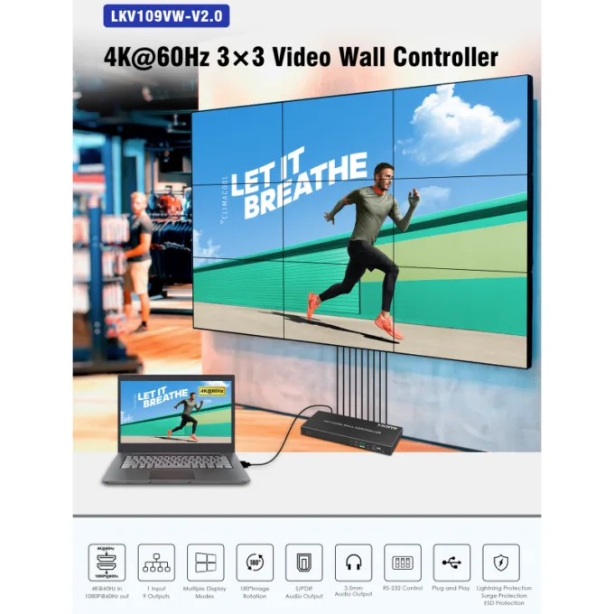 Lenkeng HDMI Video Wall Controller 1x9 LKV109VW-V2.0 — image 4