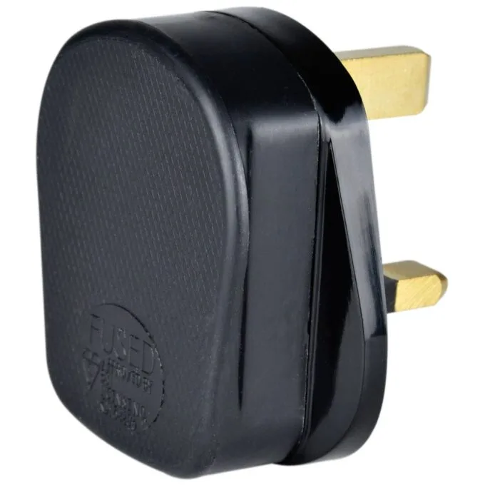 Mercury POWER Mains Plug UK 13A Fuse Rubber Black 429.627UK — image 1
