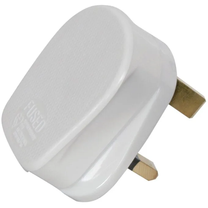 Mercury POWER Mains Plug UK 13A Fuse Rubber White 429.633UK — image 2
