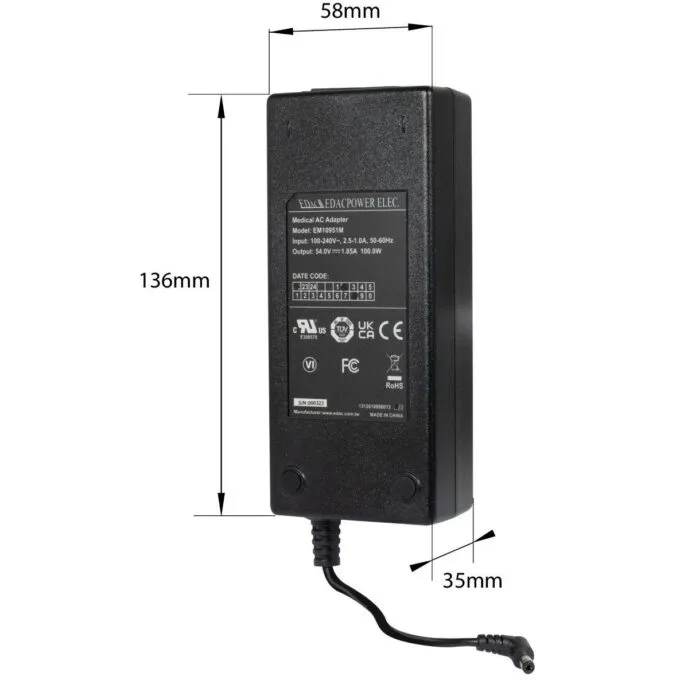 Z ALLNET Replacement Power Supply 54V/1.85A Medical 5,5mm x 2.1mm — image 1