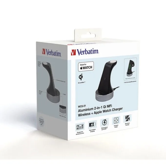 Verbatim Charger Desktop Wireless Qi MFI 2in1 Apple Devices WCS-01 — image 4