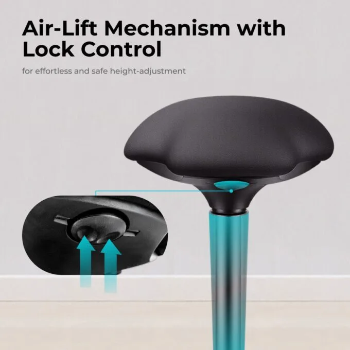 Lumivida Office Stool Ergonomic with Height Adjustale Fabric Upholstered Seat CH04-1 — image 4