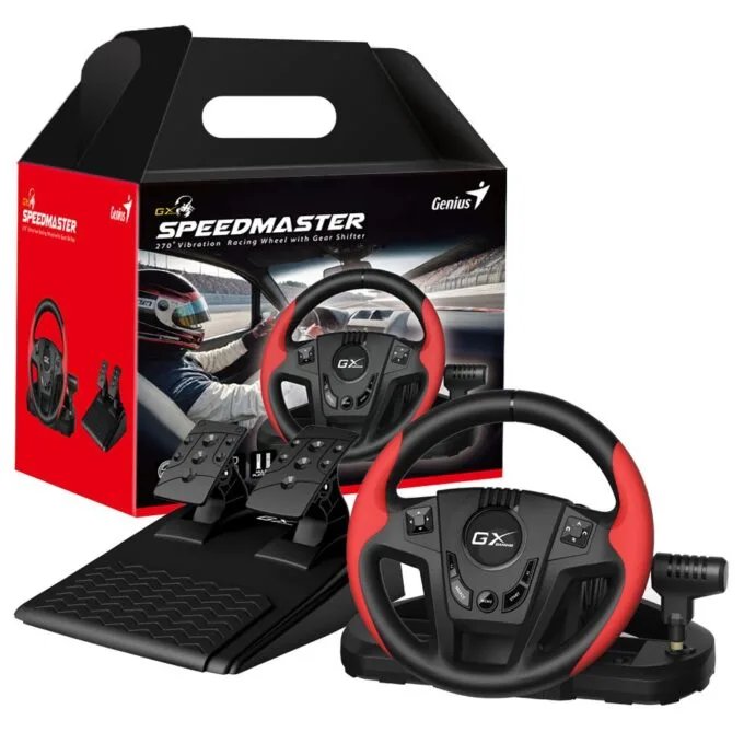 Genius Gaming Wheel Vibration-Gears-2xFoot Pedals PC/PS3/PS4 SpeedMaster — image 4