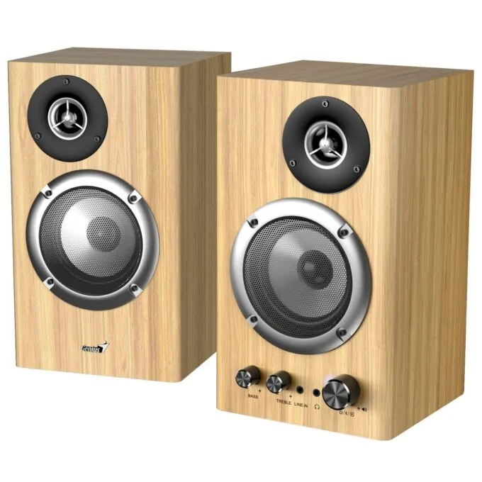 Genius PC Speakers 2.0 50W Aux & BT SP-HF1812BT Pine Wood — image 4