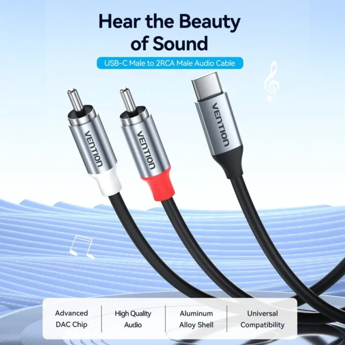 Vention AUDIO CONVERTER USB-C to 2RCA Male Cable 2.0m BIKHH — image 4