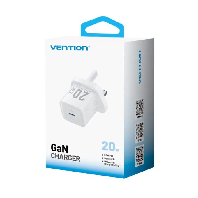 Vention Charger Wall GaN 20W 1xUSBC UK-Plug Mini White FEPW0-UK — image 4
