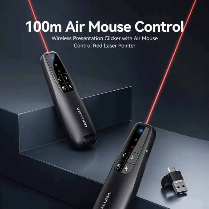 Vention Wireless Presenter Red Laser Pointer & Air Mouse Rechargeable KQPB0 — image 4