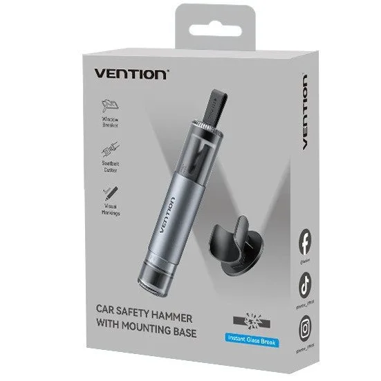 Vention Safety 2-in-1 Car Emergency Tool Glass Breaker + Seatbelt Cutter KRUH0 — image 6