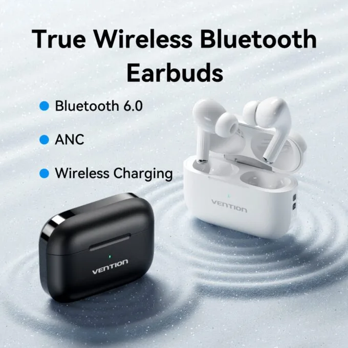Vention Earphones BT TWS InEar ANC +Wireless Charging ECHO LITE E11 Pro Black NBVB0-Pro — image 4