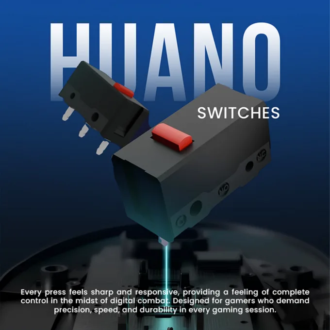 Armaggeddon Gaming Mouse Wired 12000CPI Silent , HUANO Switches FALCON V STEALTH White — image 4