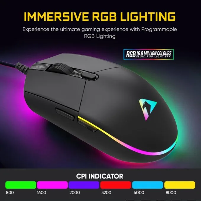 Armaggeddon Gaming Mouse Wired 12800CPI Silent RAVEN III SIGMA STEALTH Black — image 3