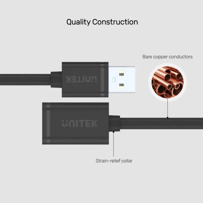 Unitek USB-A 2.0 Extension Cable 1.0m Y-C428GBK — image 4