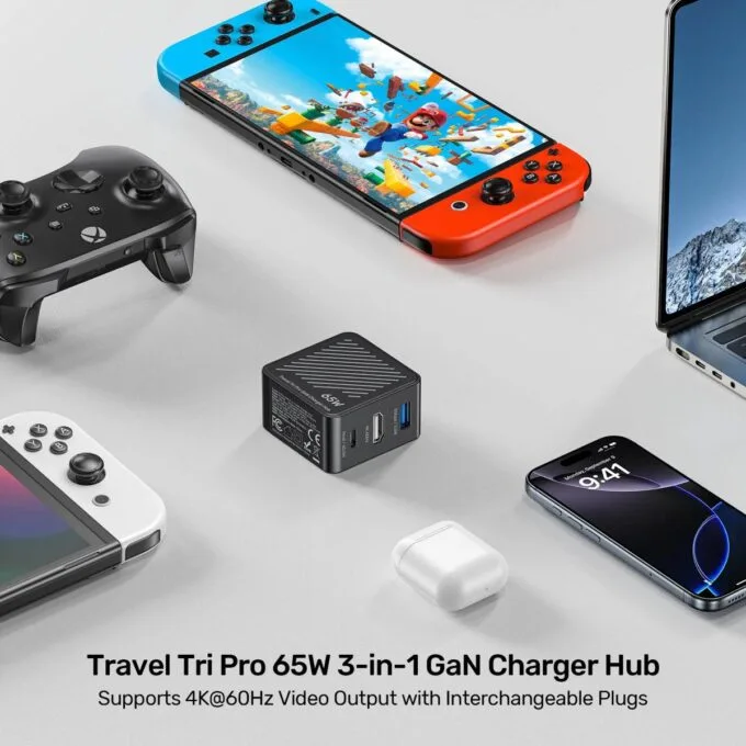 Unitek Charge Wall Travel GaN 65W USBCx1 USBAx1 HDMIx1 P1242 Black — image 6