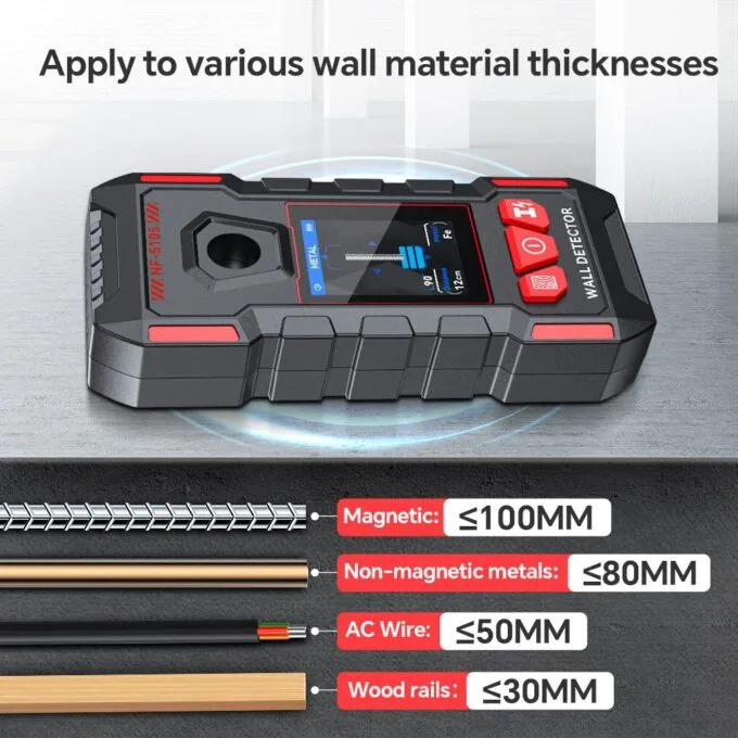 Noyafa Wall Detector-High Sensitivity, Safety Drilling, Support Various Material Detection NF-5105 — image 4