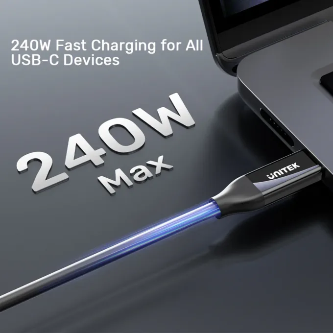 Unitek USB-C 4.0 M-M Cable 2.0m 240W+40G+8K60HZ C14100A v2 — image 4