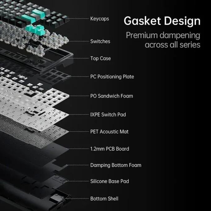 Machenike Wireless Gaming Keyboard ,Wired,Bluetooth,2.4G, Linear Silver Switches,4000 mAh battery, KG87 — image 5