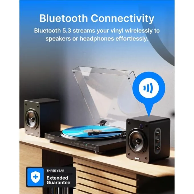 Majority Turntable AUTO Automatic Tone Arm & Start, BT & USB Recording — image 4