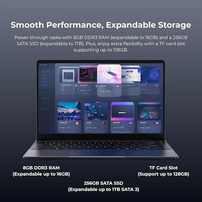 Chuwi Laptop CoreBook 14'' i3-10100Y 8GB RAM + 256GB SSD Windows 11 Pro — image 3