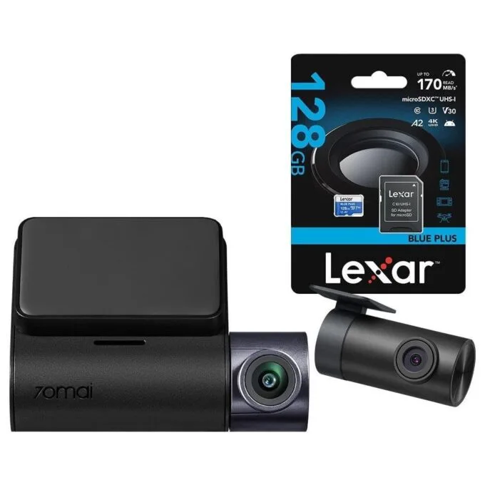 70Mai Dash Cam A410 + rear camera RC21 + Lexar 128GB card — image 1