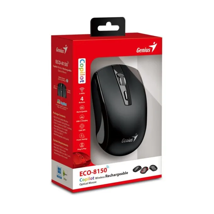 Genius Mouse Wireless Rechargeable ECO-8150 Black — image 5