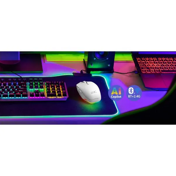 Genius Gaming Mouse Wireless+BT Recharg RGB AI 3200DPI Scorpion M8250 White — image 5
