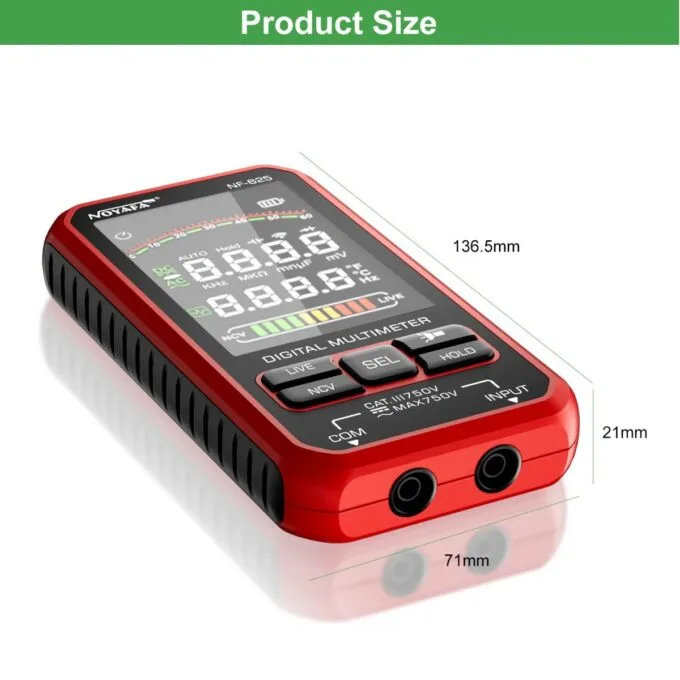 Noyafa Digital Multimeter for Resistance, Capacitance, Temperature, Frequency & AC/DC Voltage NF-625 — image 5