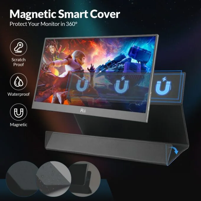 Rii Monitor Portable 15.6" Full-HD with USB-C/HDMI & Case/Stand RS100 — image 5