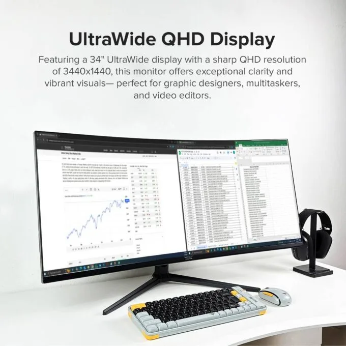 Armaggeddon Gaming Monitor 34'' Curved 1800R 3.5K 180Hz 1ms XC34UWQHD Super 180 Black — image 5