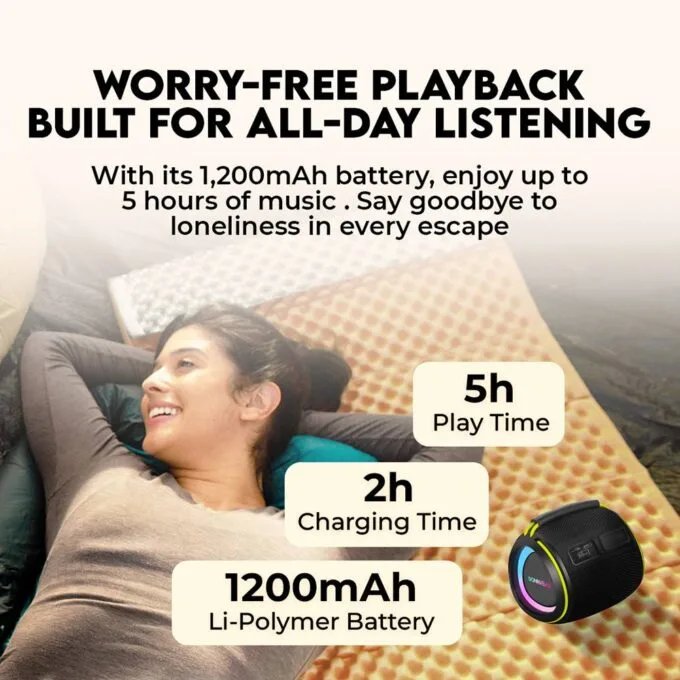 SonicGear Portable Speaker TWS BT/USB/FM/RGB IPX5 10W SONICGO! BOOM 2 — image 5