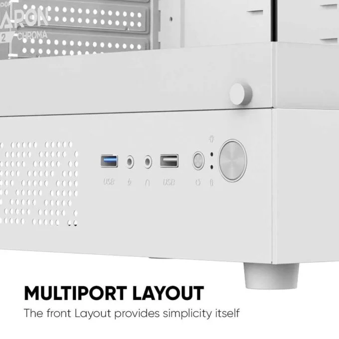 Armaggeddon Gaming Case M-ATX AQUARON DUPLEX 2 CHROMA White (3x Chroma Fans) — image 3