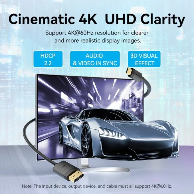 Vention Converter USB-C to DisplayPort Cable 4K60Hz 2.0m CRJBH — image 3