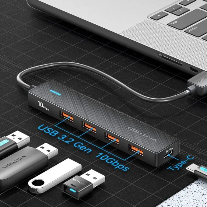 Vention IT HUB USB-A 3.2 4xA + USB-C Power Port CHOBB — image 5