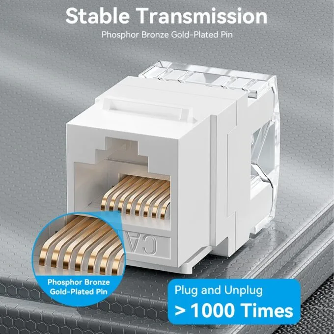 Vention NETWORK Keystone Jack CAT6 UTP 180 degrees White IRHW0 — image 6