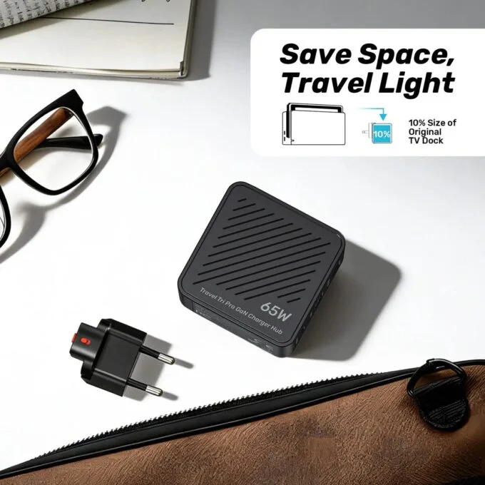 Unitek Charge Wall Travel GaN 65W USBCx1 USBAx1 HDMIx1 P1242 Black — image 7