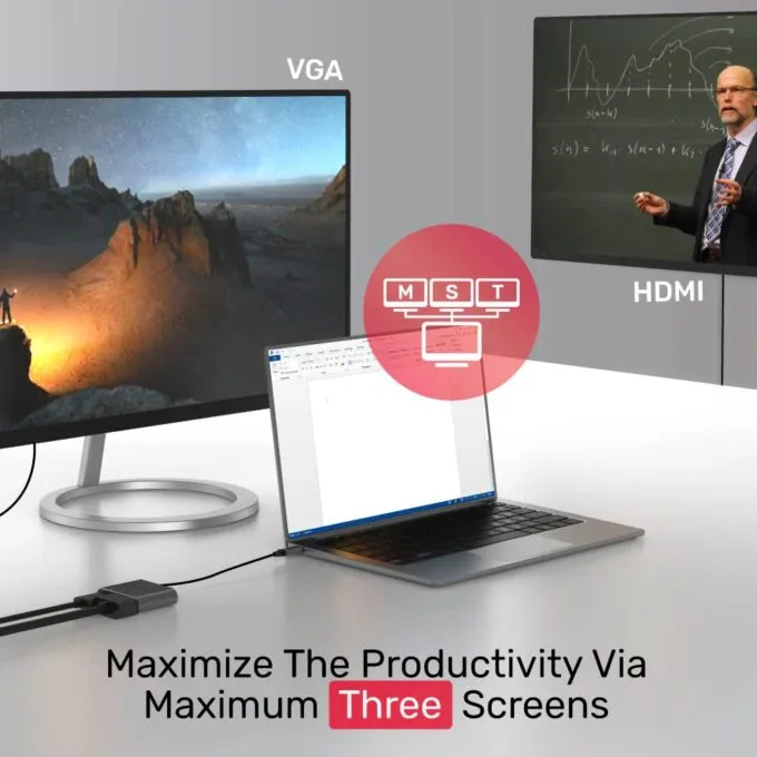 Unitek Converter USB-C to HDMI 4K60Hz + VGA with MST V1126A — image 5