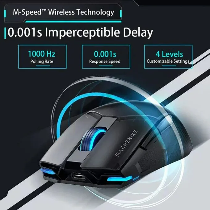 Machenike M7 Pro Wireless Gaming Mouse, PAW3311 sensor, 600mAh battery, Ultra-light, Blue — image 5