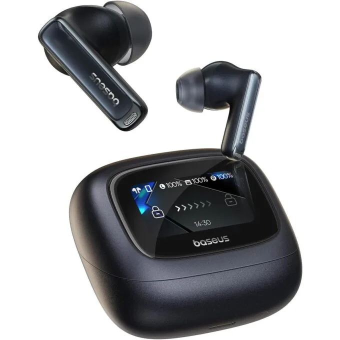 Baseus Headphones In Ear TWS Bowie M2s Ultra DISPLAY ANC LDAC Black — image 1