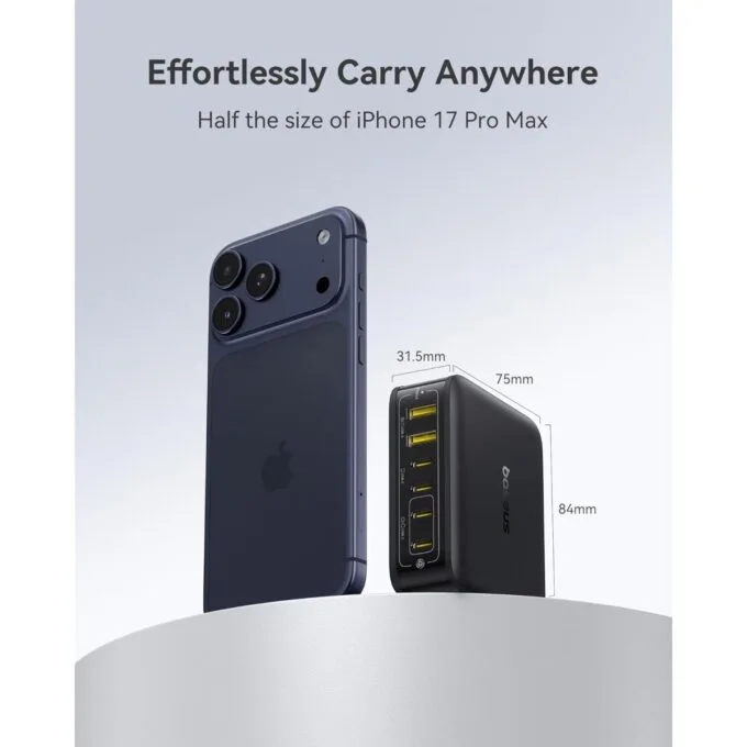 Baseus Charger Desktop  120W 4 USB C+2 USB A, PD3.0, GaN, EnerFill FH21   Cosmic Black — image 2