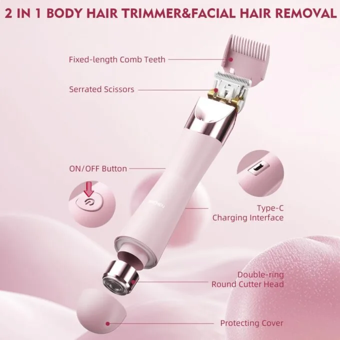 Enchen Body Hair Trimmer A4 USB-C 400mAh Pink — image 6