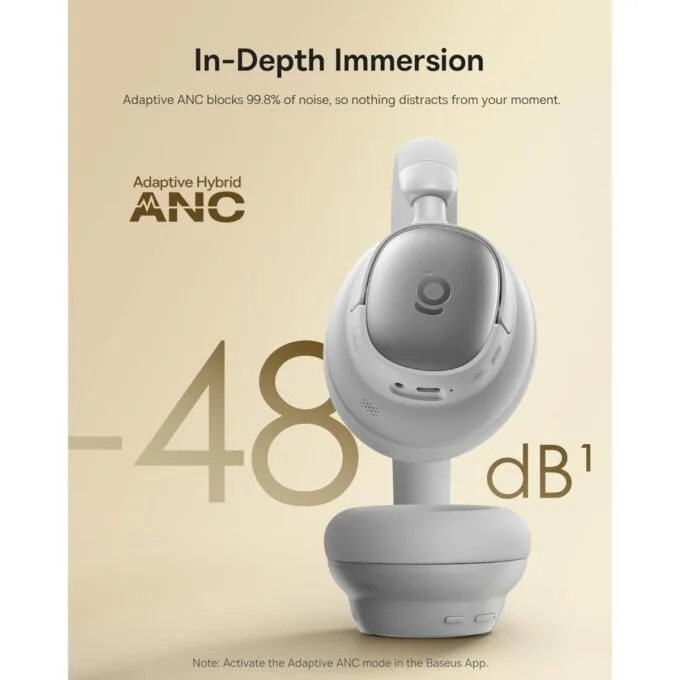 Baseus Headphones Over Ear ANC, LDAC, Spatial Acoustics, 80-Hour Battery, MH1 Frosted Gray — image 2