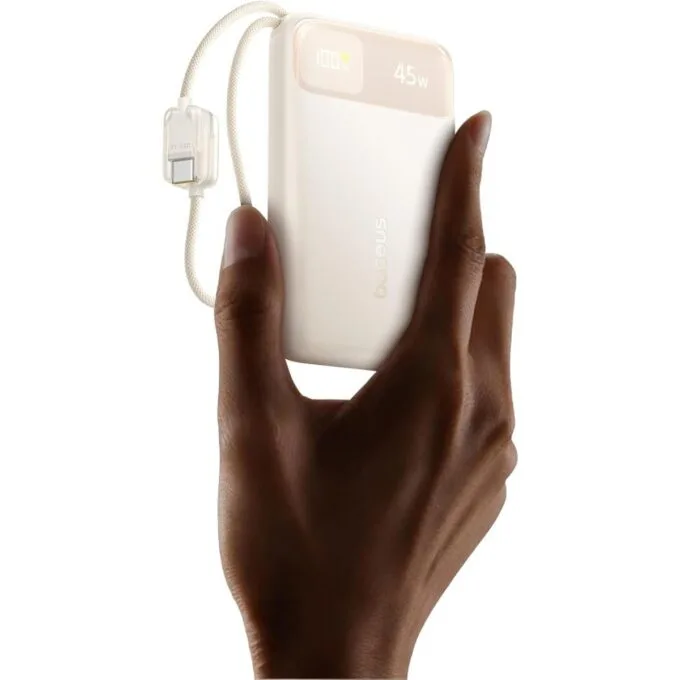 Baseus Powerbank 45W 10000mAh + Display EnerFill FC11 Beige — image 1