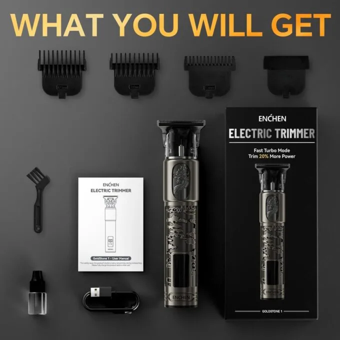 Enchen Hair Clipper Goldenstone 1 USB-C 1200mAh Black — image 4